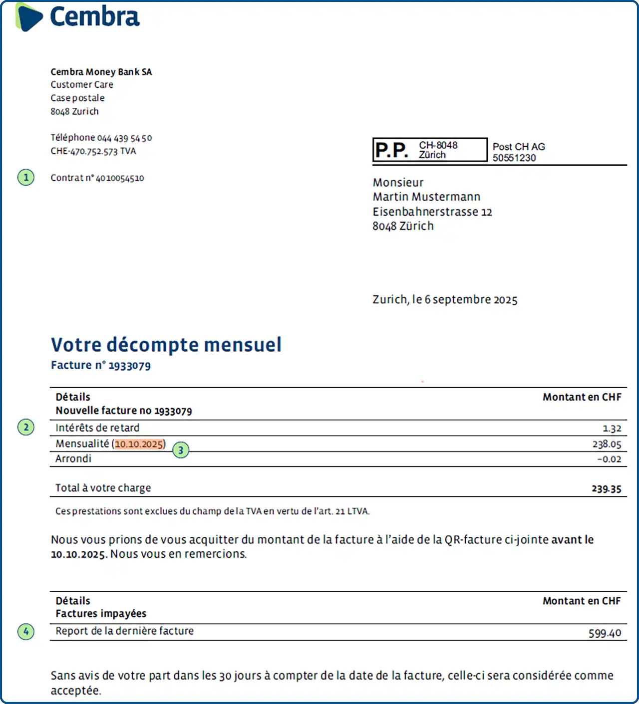Votre facture mensuelle