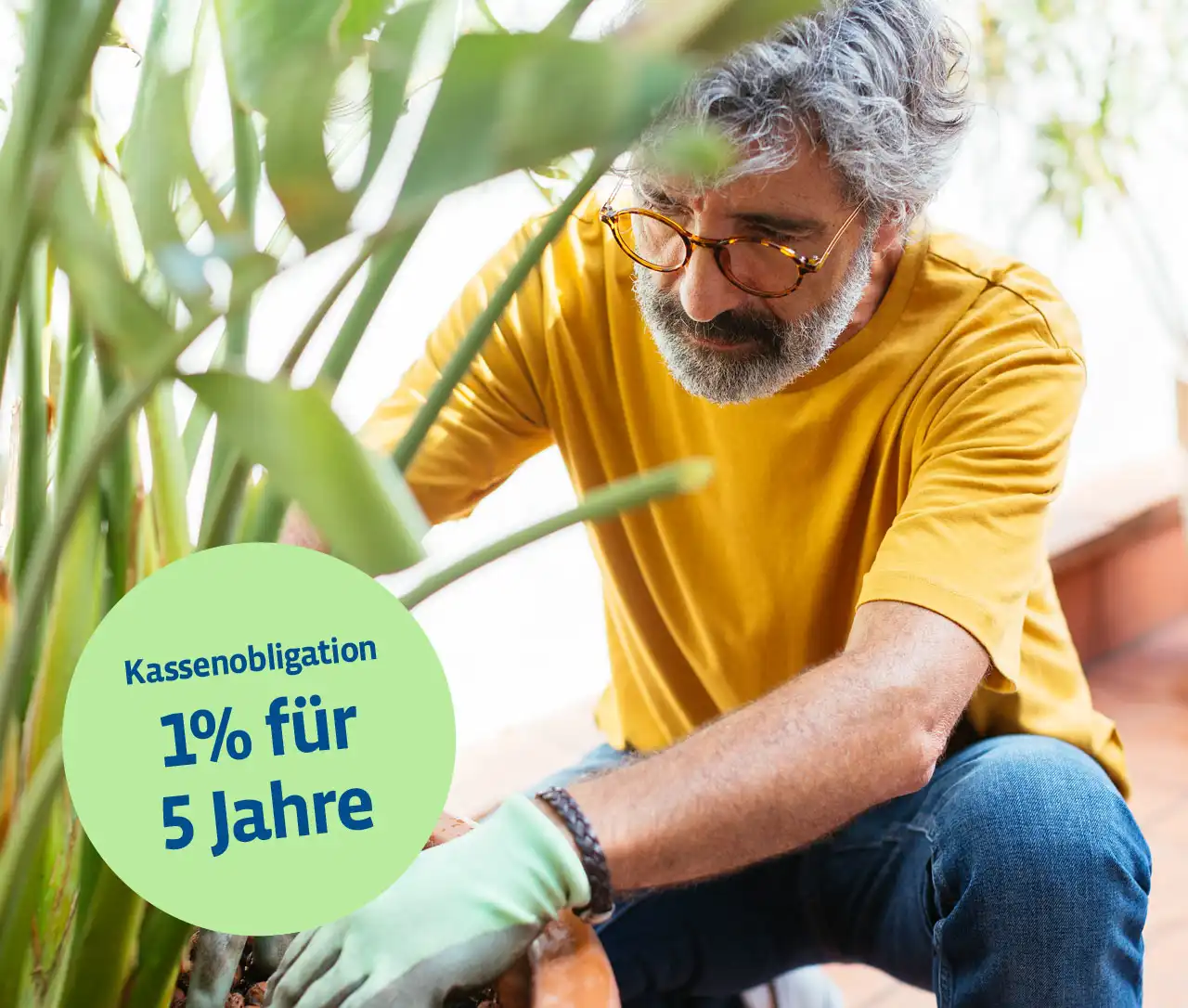 Mann im Garten